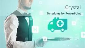  Presentation with waiter - Theme enhanced with handsome-young-waiter-in-tuxedo background and a cool aqua colored foreground