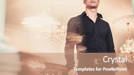  Presentation with green luxury fashion - Presentation theme having handsome young well-dressed man background and a coral colored foreground
