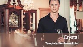  Presentation with luxury house - Amazing slides having handsome young well-dressed man backdrop and a  colored foreground