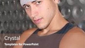  Presentation with youth - Presentation design with handsome youth wearing a knit cap background and a violet colored foreground