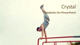  Presentation with parallel - Slide deck having handstand - fitness sport training and lifestyle background and a cream colored foreground