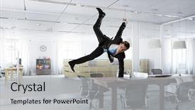  Presentation with hip hop - Theme enhanced with handstand - hip hop businessman mixed media background and a light gray colored foreground