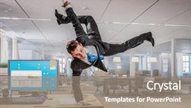  Presentation with hip hop - Colorful theme enhanced with handstand - hip hop businessman backdrop and a gray colored foreground