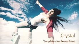  Presentation with movement - PPT theme enhanced with handstand - sport dancing and urban culture background and a cream colored foreground