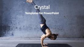  Presentation with yoga for stress management - Amazing slide deck having handstand - young man practicing yoga backdrop and a ocean colored foreground