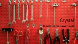  Presentation with red white grey - Slide deck featuring handtools red metal board background and a red colored foreground
