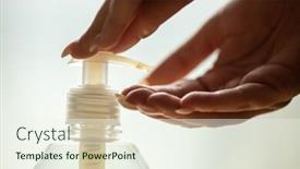  Presentation with liquid soap hand wash - Amazing presentation theme having handwashing-hand-wash-with-liquid backdrop and a sky blue colored foreground