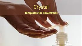  Presentation with liquid soap hand wash - Beautiful presentation design featuring handwashing-hand-wash-with-liquid backdrop and a tawny brown colored foreground