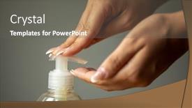  Presentation with liquid soap hand wash - PPT theme consisting of handwashing-hand-wash-with-liquid background and a gray colored foreground