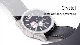  Presentation with leather - Cool new presentation theme with handwatch - hand watch macro isolated leather backdrop and a white colored foreground