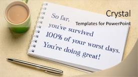  Presentation with coffee cup - Presentation with handwriting in a spiral sketchbook background and a lemonade colored foreground