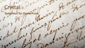  Presentation with manuscript - Presentation theme having handwriting letter - close-up shot on an old background and a lemonade colored foreground