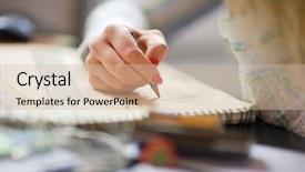  Presentation with focus - Audience pleasing presentation theme consisting of handwriting letter - writing soft focus backdrop and a soft green colored foreground