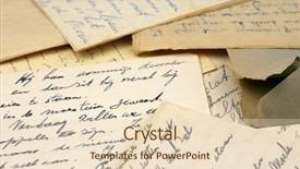  Presentation with bunch - Audience pleasing slides consisting of handwritten - bunch of old letters backdrop and a  colored foreground