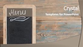  Presentation with work design - Presentation theme having handwritten over vintage retro chalkboard background and a coral colored foreground