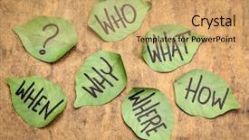  Presentation with paper making - PPT theme consisting of handwritting - brainstorming or decision making questions background and a coral colored foreground