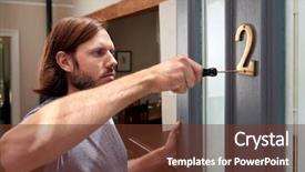  Presentation with diy - PPT layouts enhanced with handy do-it-yourself man background and a tawny brown colored foreground