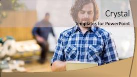  Presentation with using digital tablet - Slide deck with christmas or new year background with gingerbread cookies gingerbread man cookies stars spices cinnamon fir tree and decorations copy space for text background and a dark gray colored foreground