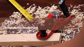  Presentation with plane in everest - Slides consisting of handy man - shavings of wood brick background and a  colored foreground