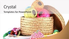  Presentation with threads fabric - Cool new presentation with handycraft - bright threads for needlework backdrop and a  colored foreground