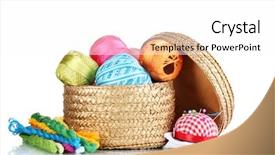  Presentation with threads fabric - Amazing presentation theme having handycraft - bright threads for needlework backdrop and a  colored foreground