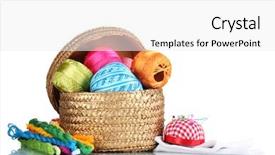  Presentation with threads fabric - Beautiful presentation theme featuring handycraft - bright threads for needlework backdrop and a  colored foreground
