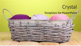  Presentation with bright - Theme with handycraft - bright threads in basket background and a  colored foreground