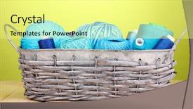  Presentation with bright - Cool new PPT layouts with handycraft - bright threads in basket backdrop and a  colored foreground