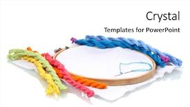  Presentation with bright white - Audience pleasing slides consisting of handycraft - embroidery hoop with canvas backdrop and a white colored foreground