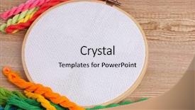  Presentation with embroidery - Slide set with handycraft - embroidery hoop with canvas background and a sky blue colored foreground