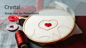  Presentation with embroidery - Presentation consisting of handycraft - embroidery hoop with canvas background and a  colored foreground