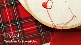  Presentation with embroidery - Presentation theme consisting of handycraft - embroidery hoop with canvas background and a  colored foreground