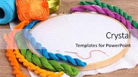  Presentation with embroidery - Slide set consisting of handycraft - embroidery hoop with canvas background and a  colored foreground