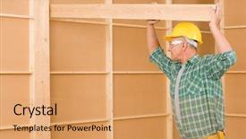  Presentation with home improvement - Theme consisting of handyman-home-improvement-carpenter-mature background and a coral colored foreground