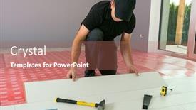  Presentation with handyman - Amazing presentation having handyman-installing-new-laminated-wooden backdrop and a coral colored foreground