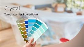  Presentation with wall paint - Slides consisting of handyman-makes-decision-for-wall background and a light gray colored foreground