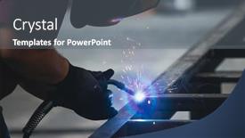  Presentation with handyman - Presentation design consisting of handyman-performing-welding-and-grinding background and a gray colored foreground