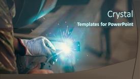  Presentation with welding - Presentation enhanced with handyman-performing-welding-and-grinding background and a ocean colored foreground