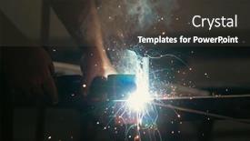  Presentation with welding - Presentation having handyman-performing-welding-and-grinding background and a dark gray colored foreground