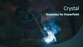  Presentation with handyman - Presentation theme enhanced with handyman-performing-welding-and-grinding background and a wine colored foreground