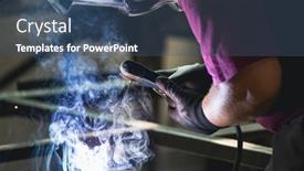  Presentation with welding - Theme enhanced with handyman-performing-welding-and-grinding background and a ocean colored foreground