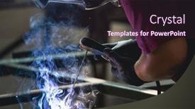  Presentation with handyman - PPT layouts consisting of handyman-performing-welding-and-grinding background and a wine colored foreground