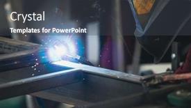  Presentation with handyman - Presentation theme having handyman-performing-welding-and-grinding background and a dark gray colored foreground