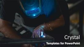  Presentation with handyman - Slides having handyman-performing-welding-and-grinding background and a dark gray colored foreground