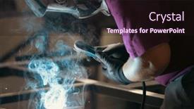  Presentation with handyman - Presentation consisting of handyman-performing-welding-and-grinding background and a wine colored foreground