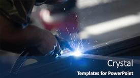  Presentation with handyman - Presentation consisting of handyman-performing-welding-and-grinding background and a ocean colored foreground