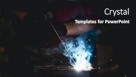  Presentation with handyman - PPT layouts having handyman-performing-welding-and-grinding background and a black colored foreground