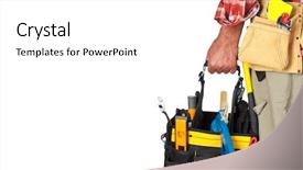  Presentation with mock up cotton tote bag - Beautiful PPT layouts featuring handyman with a tool bag backdrop and a white colored foreground