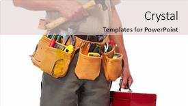  Presentation with tool belt tools - Cool new slides with handyman with a tool belt backdrop and a lemonade colored foreground