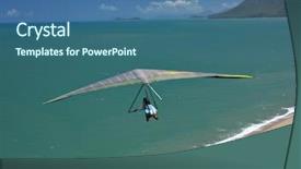  Presentation with hang - Cool new presentation design with hang glider backdrop and a ocean colored foreground